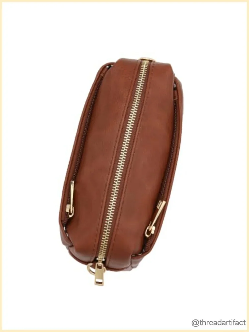 Faux Leather Crossbody Bag Zipper Closure Adjustable Strap Wallet